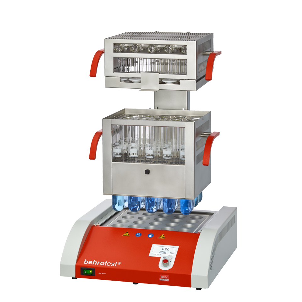 K20L Kjeldahl block digestion systems with fully automatic lift